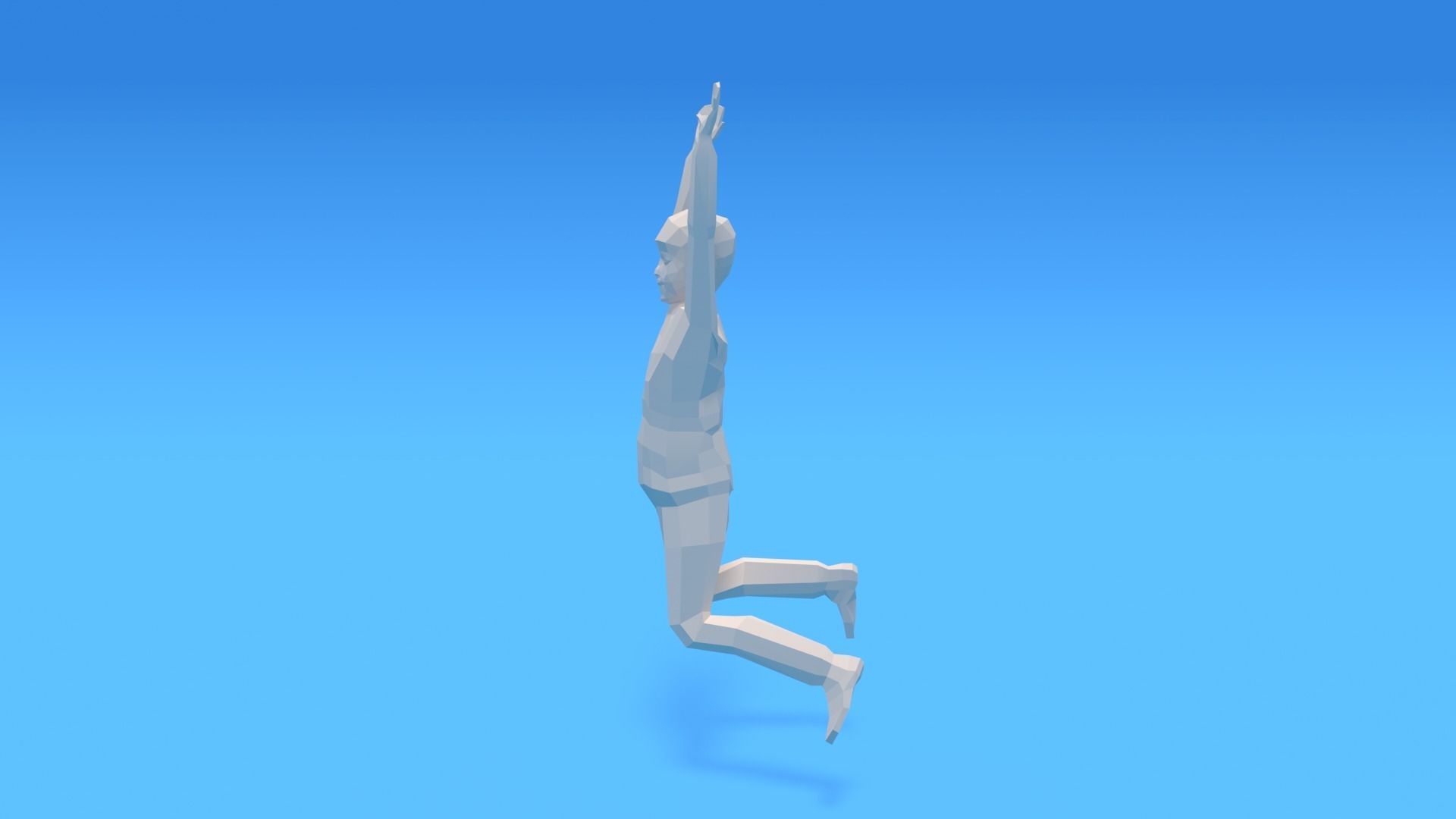Low Poly Kid Jumping Low-poly 3D model_7
