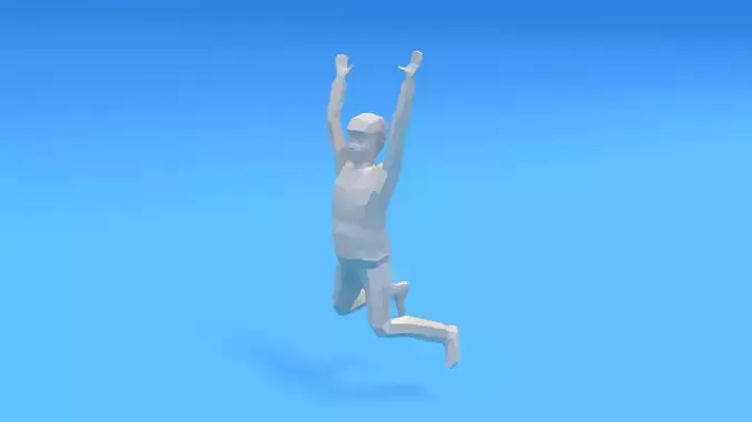 Low Poly Kid Jumping Low-poly 3D model