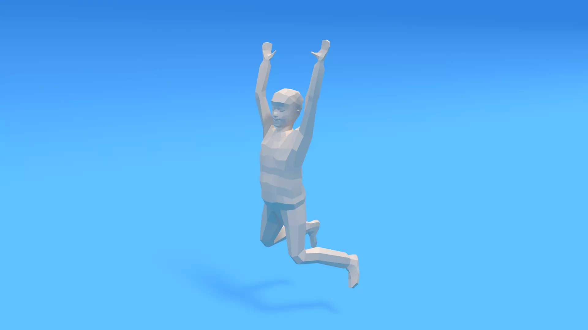 Low Poly Kid Jumping Low-poly 3D model_0