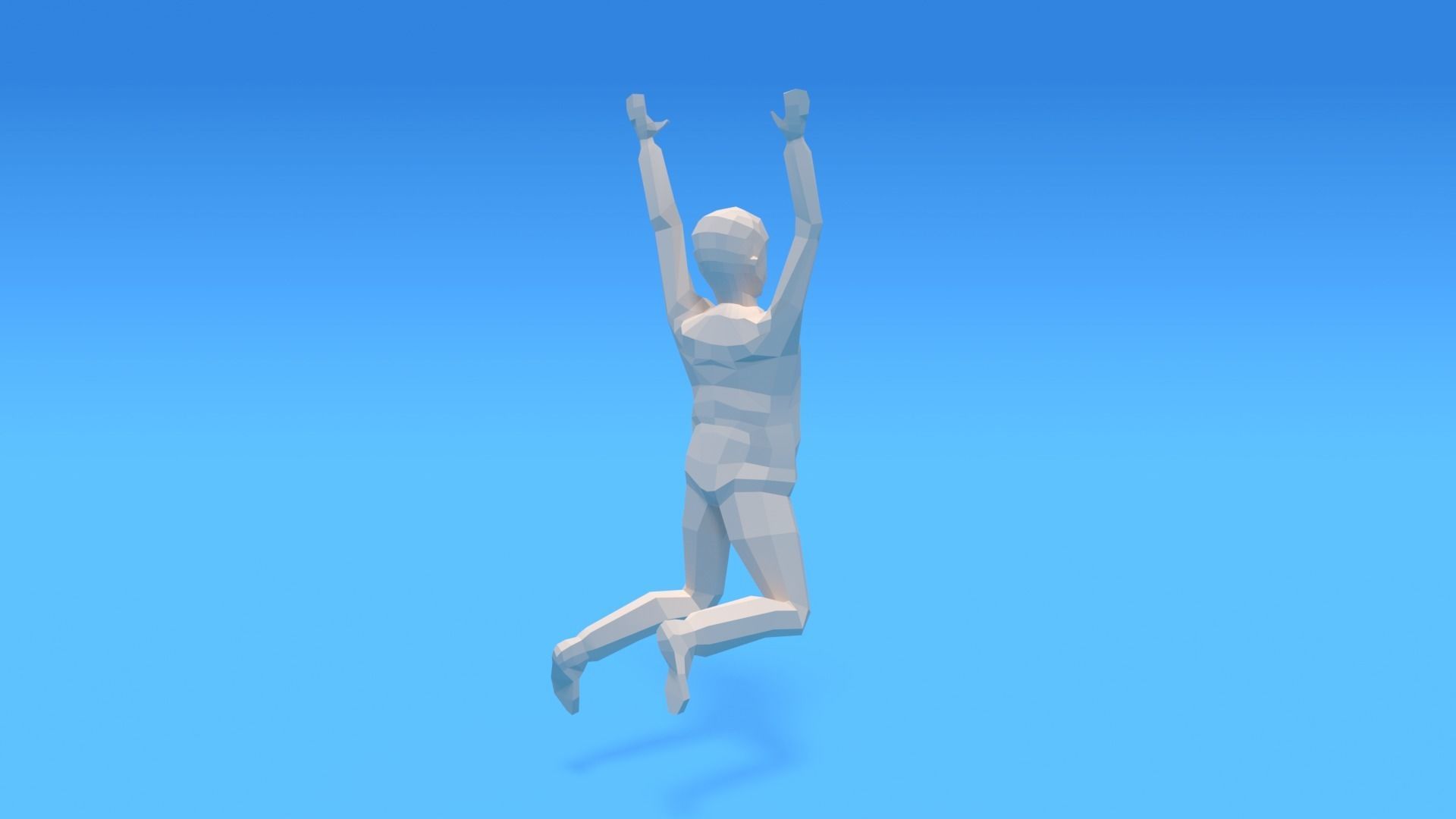 Low Poly Kid Jumping Low-poly 3D model_3