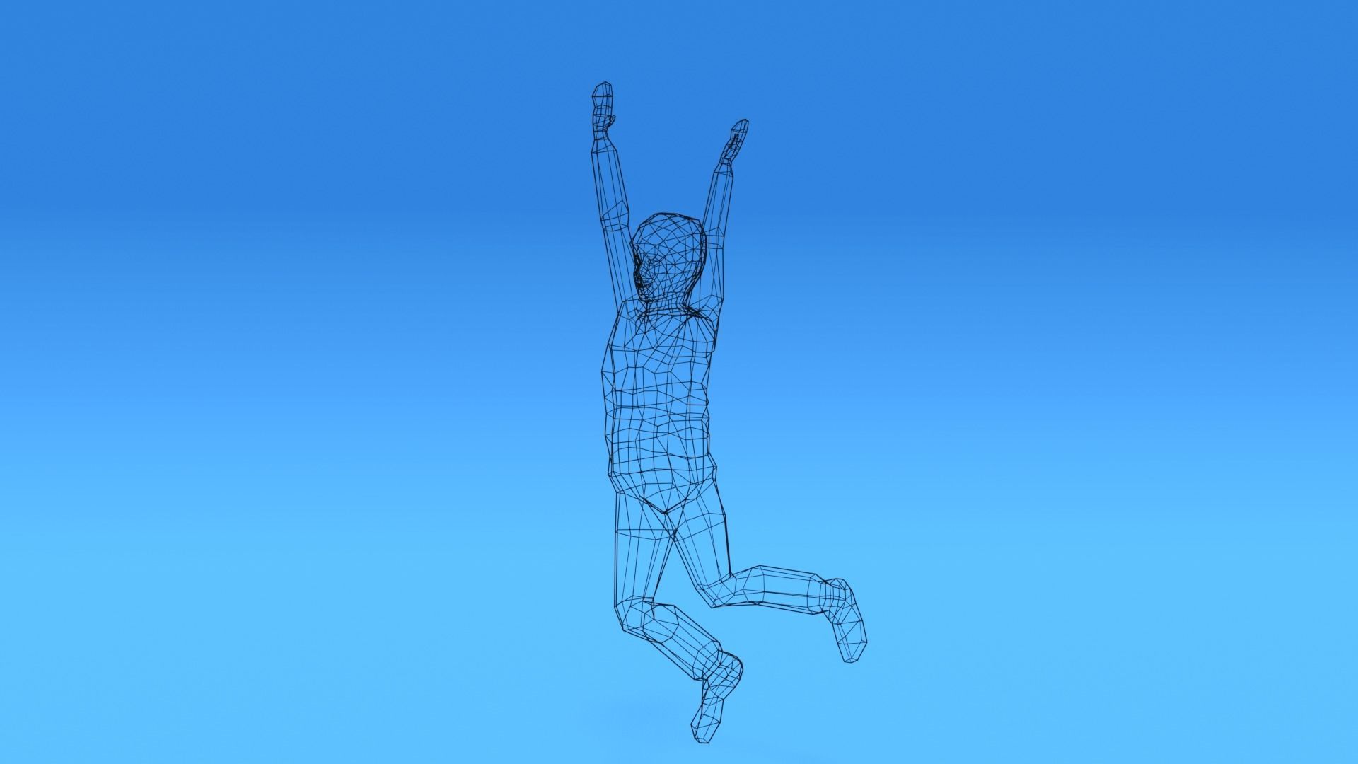 Low Poly Kid Jumping Low-poly 3D model_15