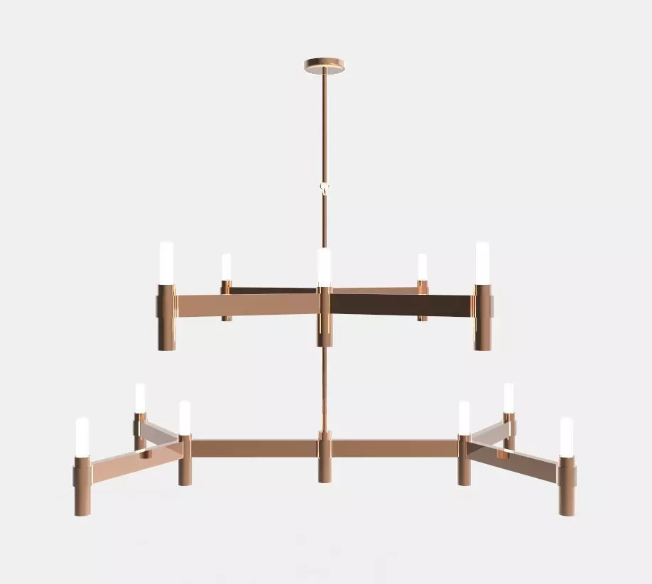 Chandelier-crossing stick shape 3D model_0