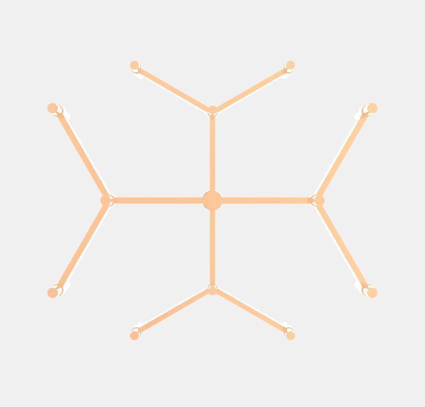 Chandelier-crossing stick shape 3D model_2