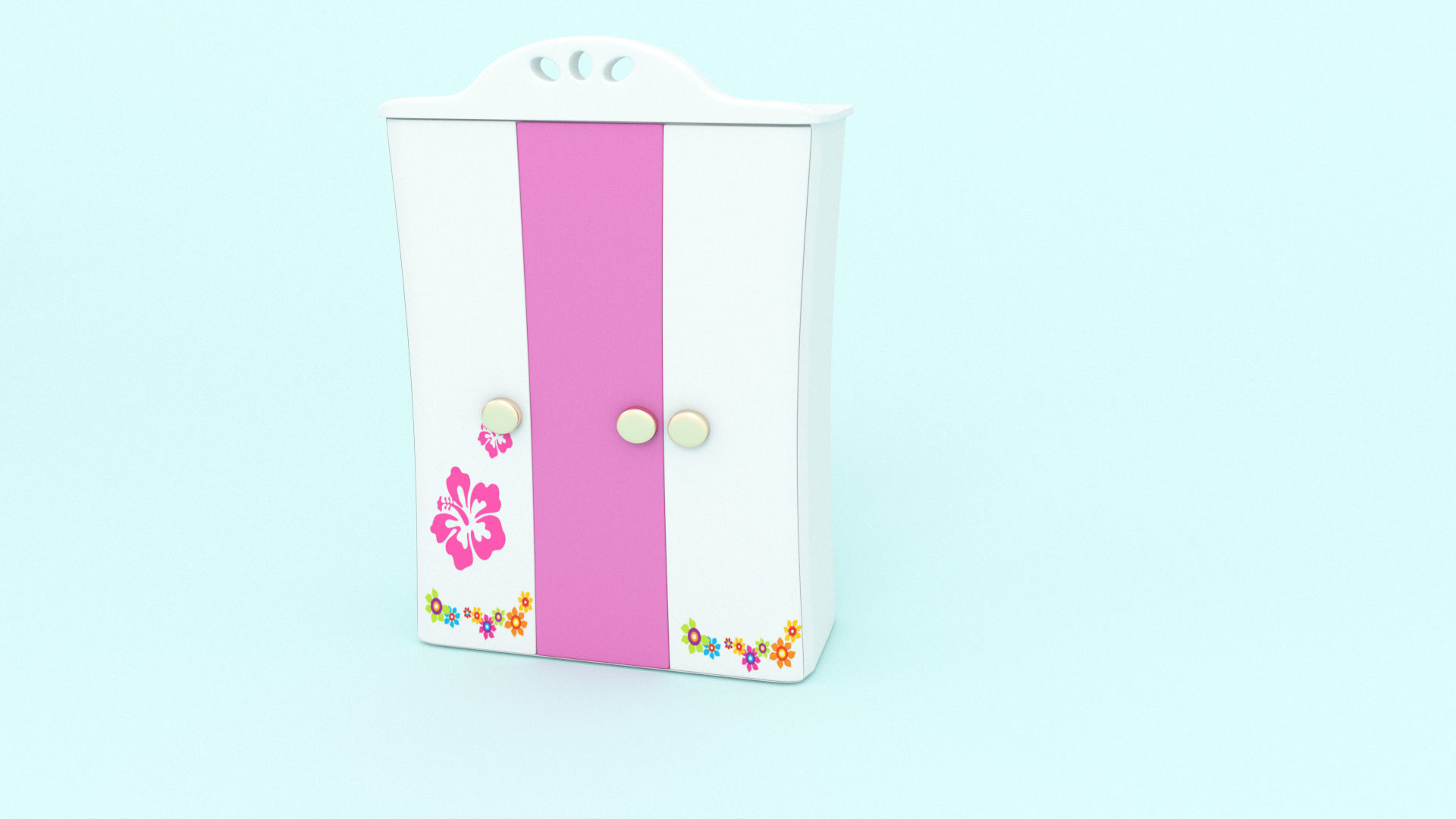 Cartoon Gril room - Low-poly 3D model Low-poly 3D model Low-poly 3D model_3