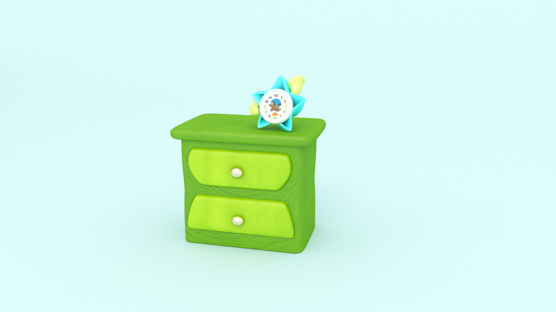 Cartoon Gril room - Low-poly 3D model Low-poly 3D model Low-poly 3D model_4