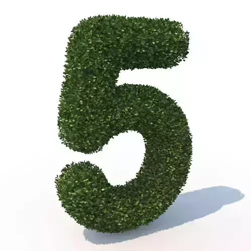 hedge 5 number five made of greenery 3D model