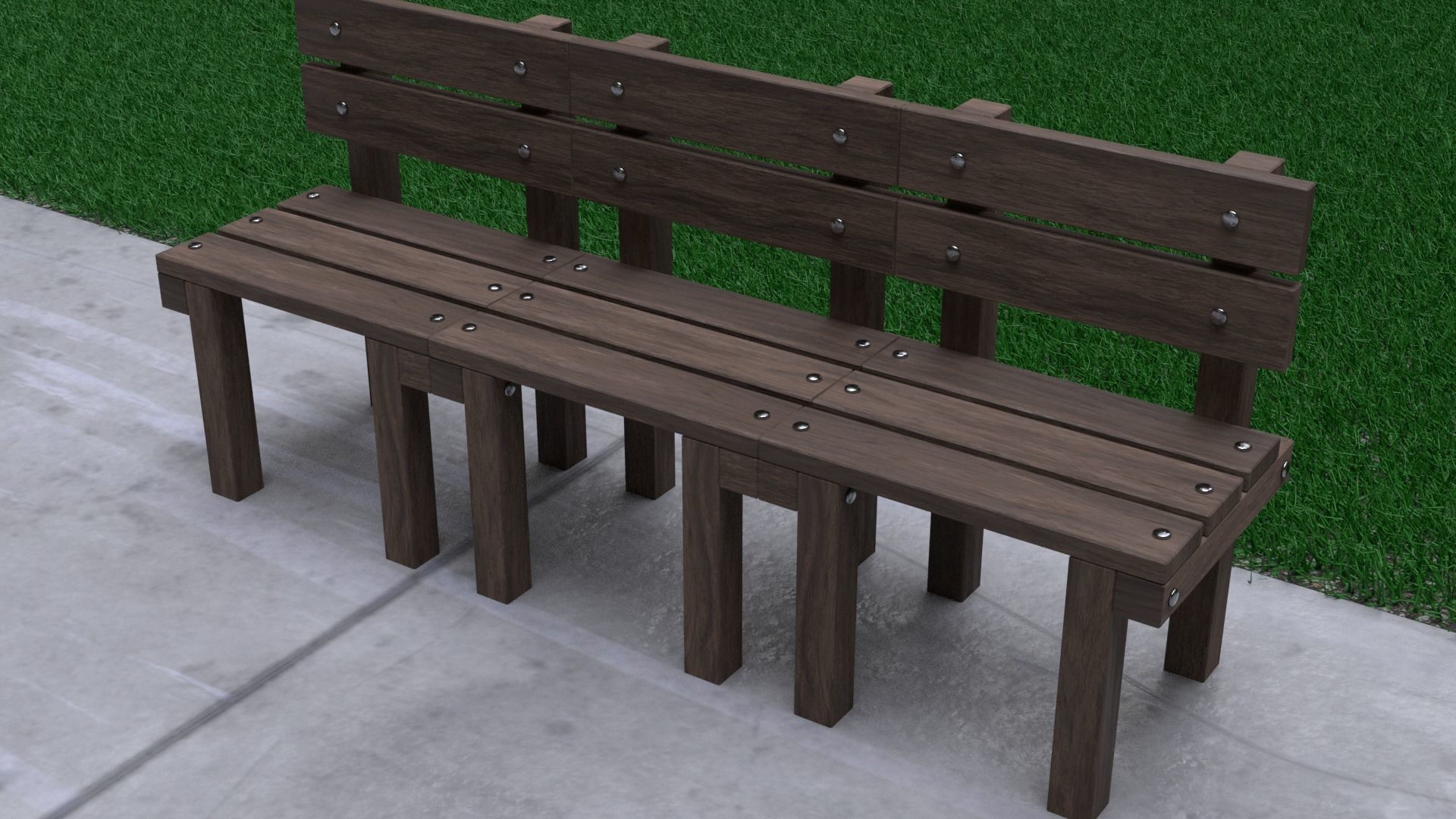 wood bench 3D model_12