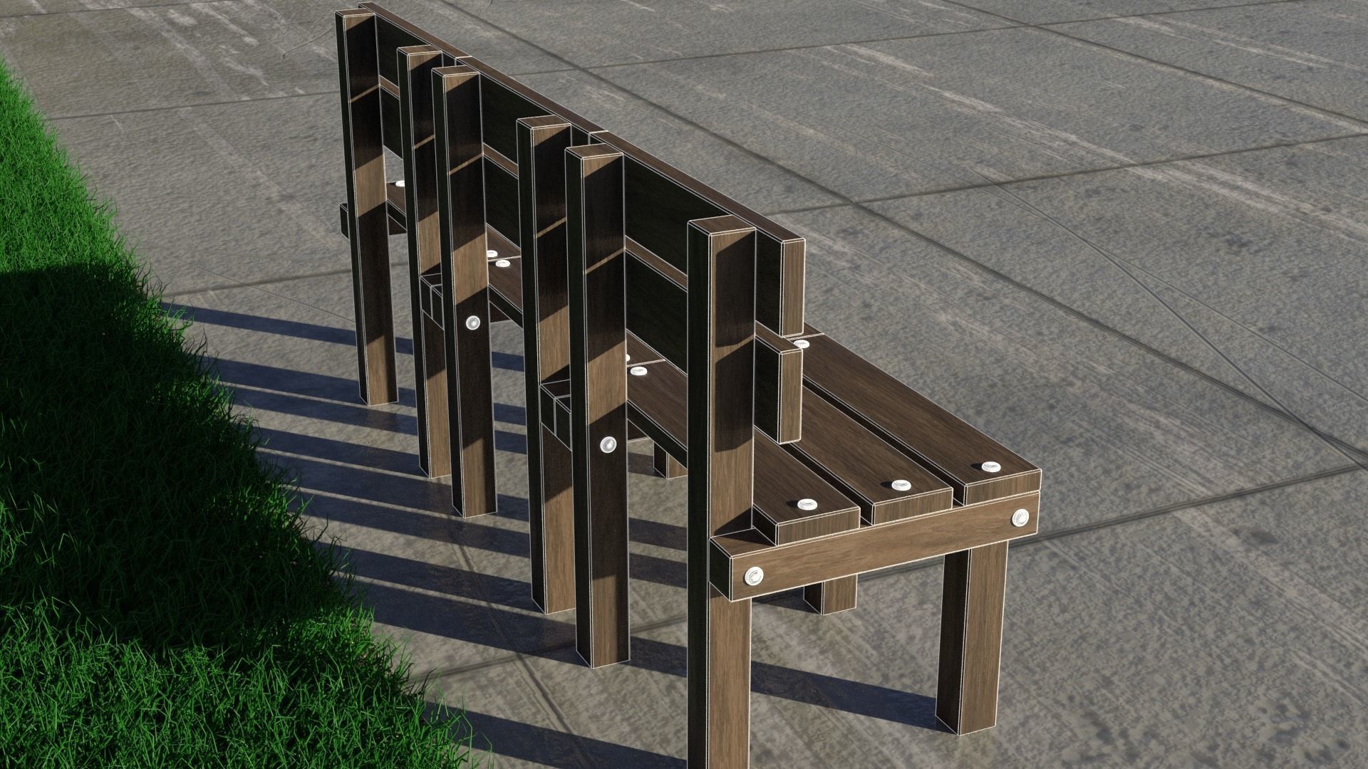 wood bench 3D model_14
