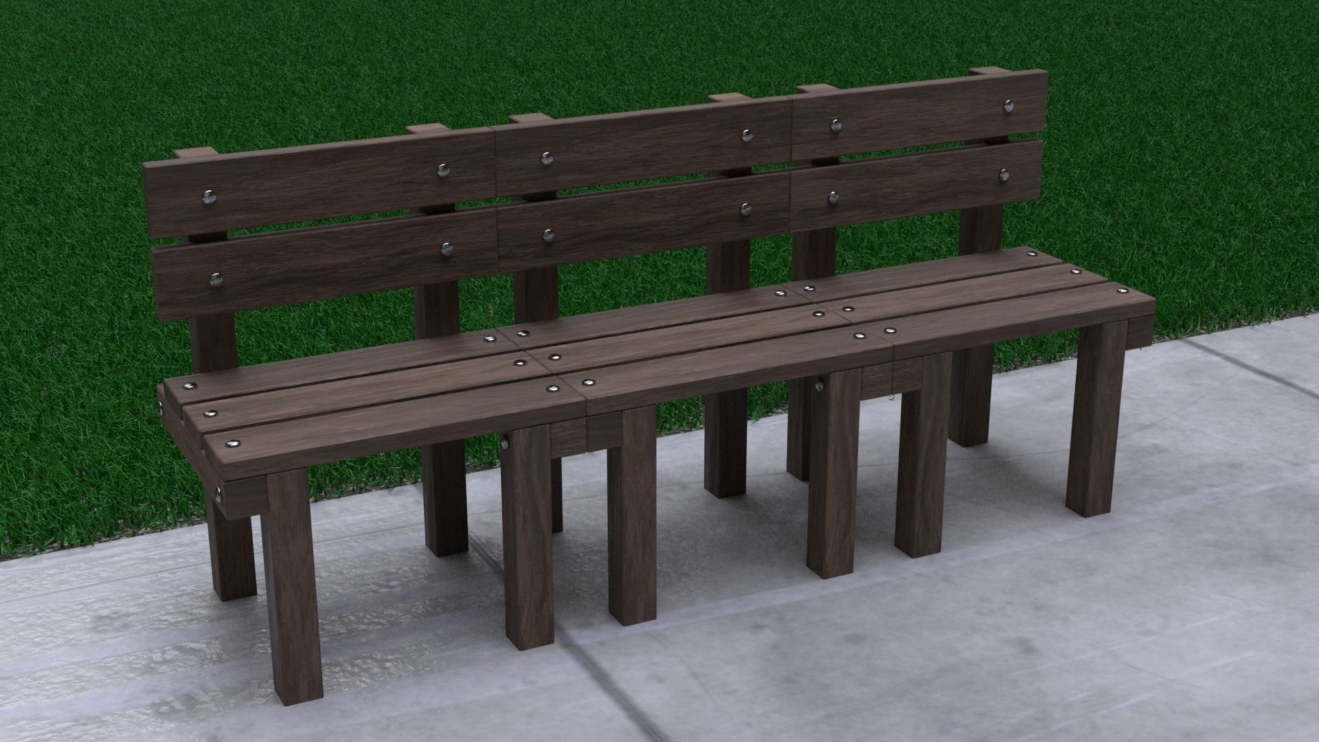 wood bench 3D model_10