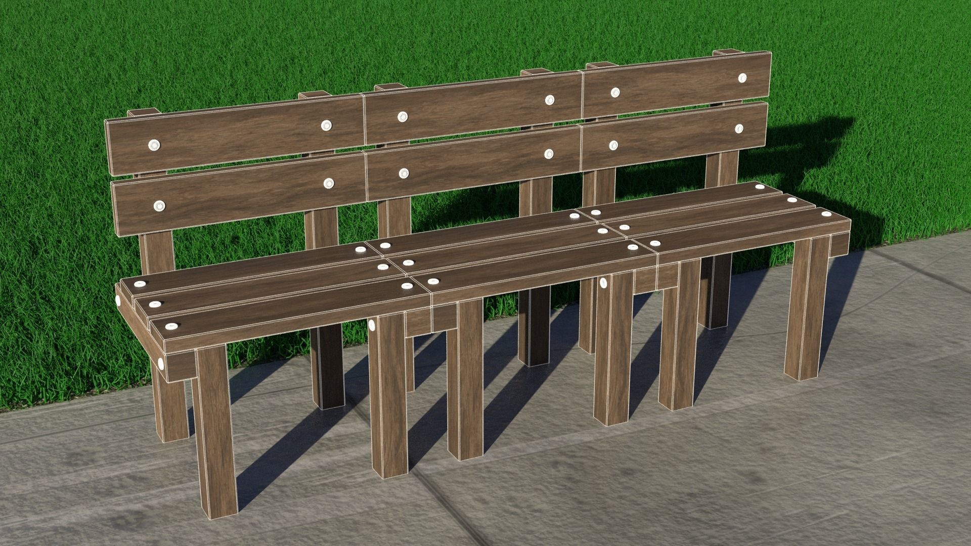 wood bench 3D model_15