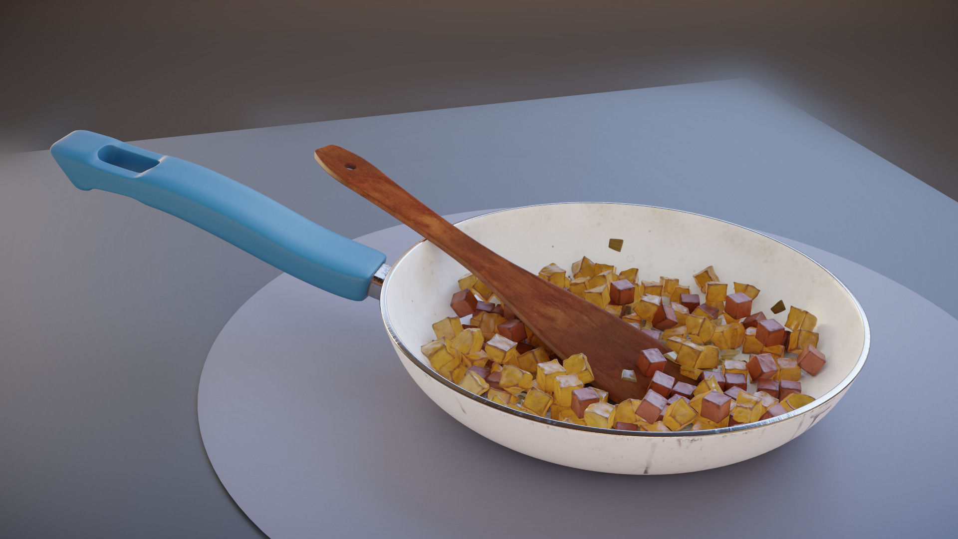 Potato Sausage Hash Pan 3D model_4