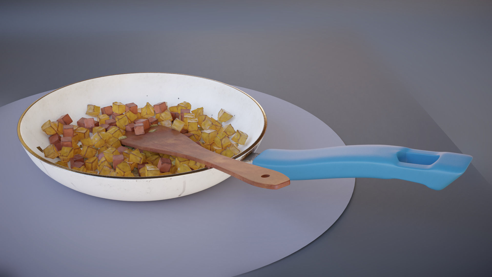 Potato Sausage Hash Pan 3D model_3