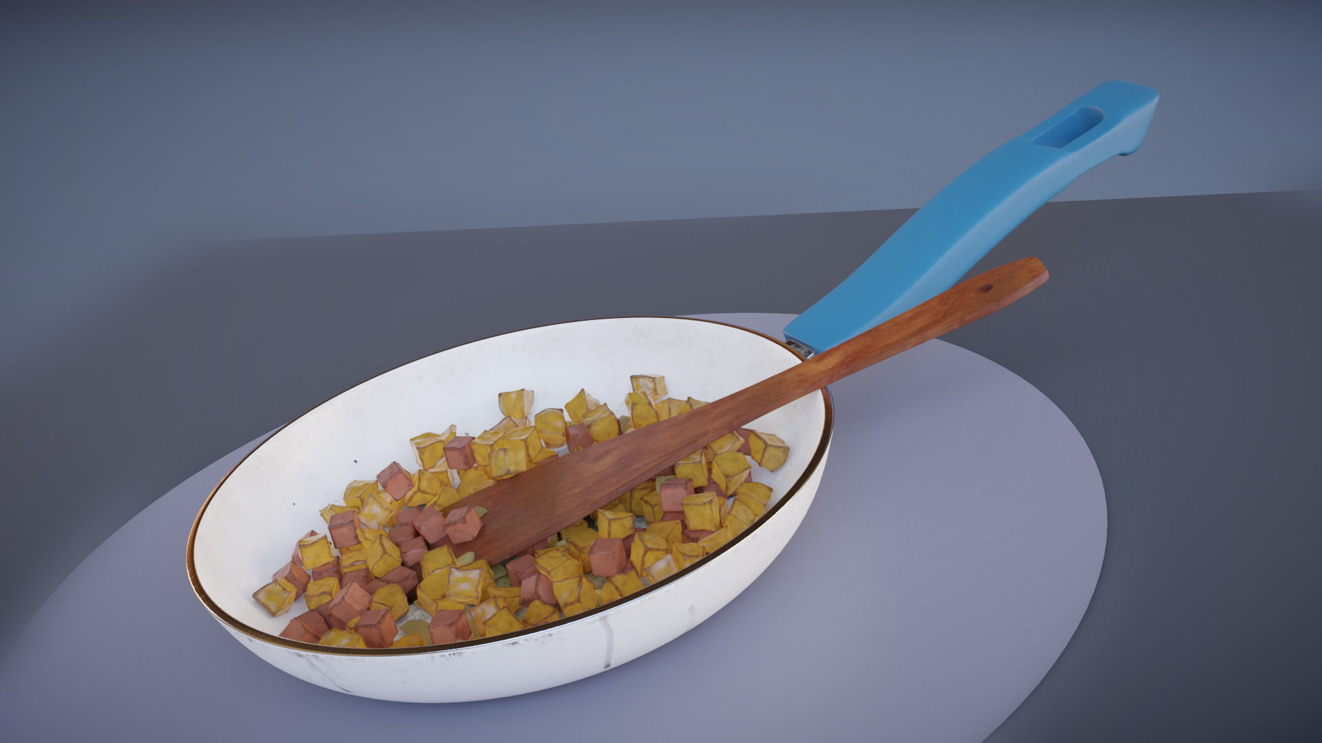 Potato Sausage Hash Pan 3D model_8