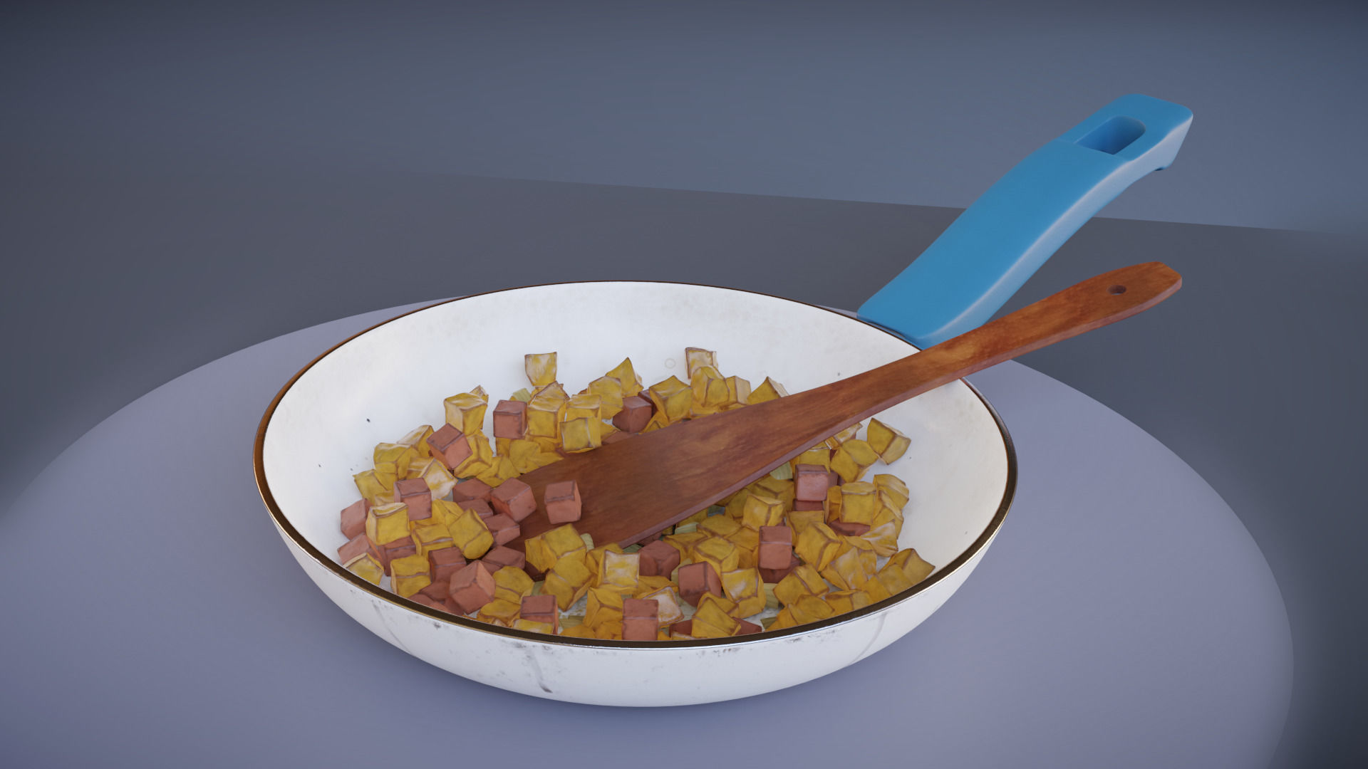 Potato Sausage Hash Pan 3D model_2