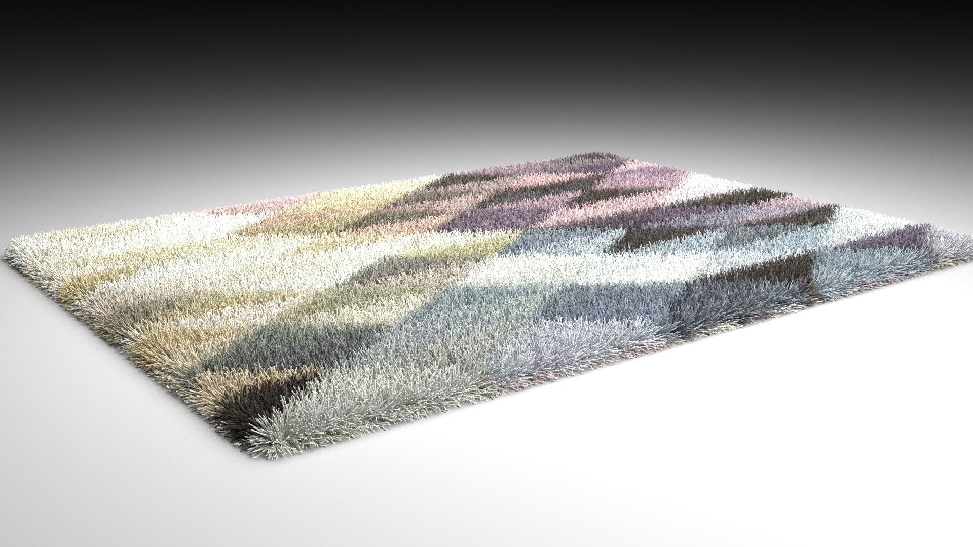 carpet multi colored rug with geometric pattern 3D model_1