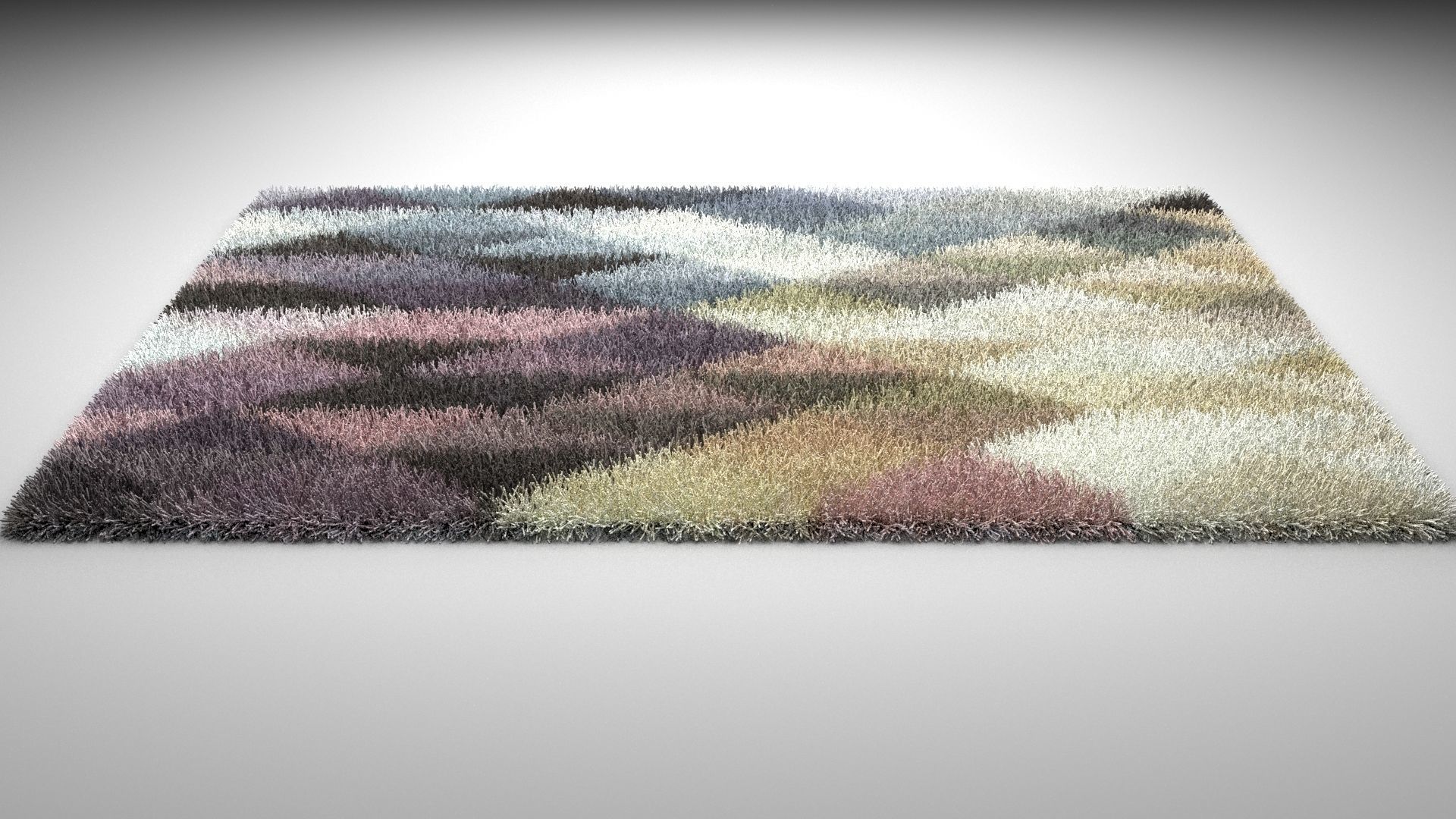 carpet multi colored rug with geometric pattern 3D model_4