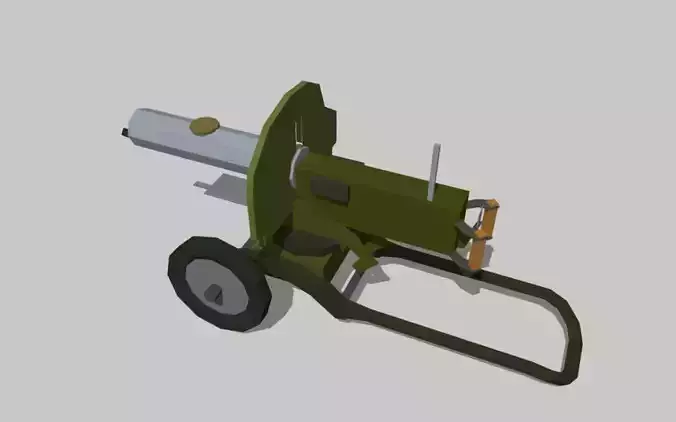 Maxim-Gun cannon on wheels Free low-poly 3D model