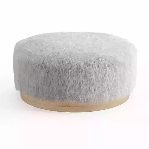 Faux Fur Round Pouf