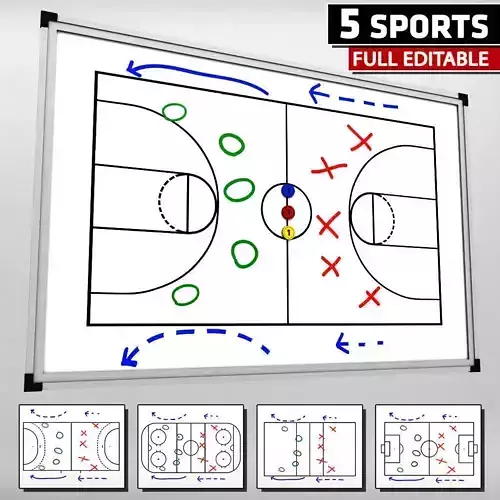 Sport blackboard tactical low poly