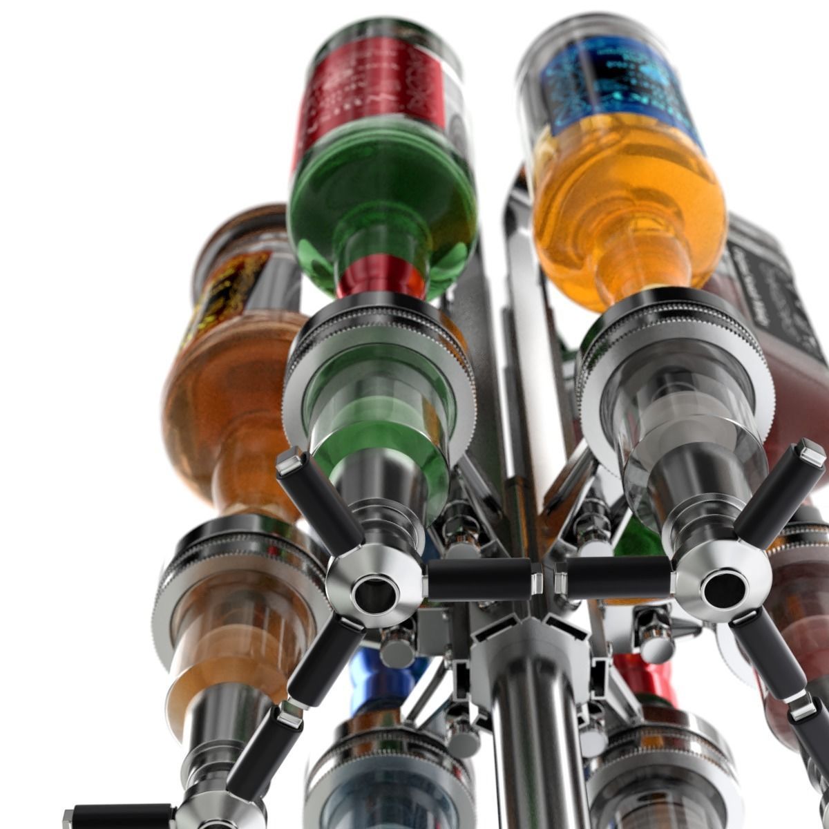 Liquor Dispenser with Bottles 3D model_11