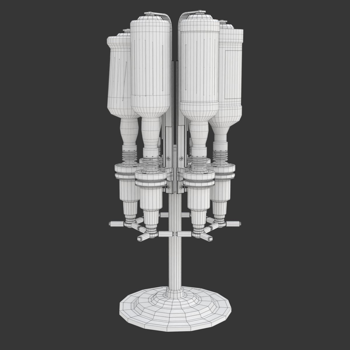 Liquor Dispenser with Bottles 3D model_32