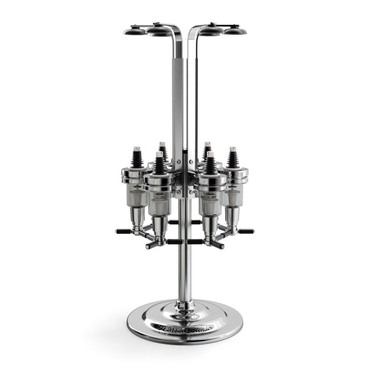 Liquor Dispenser with Bottles 3D model_5