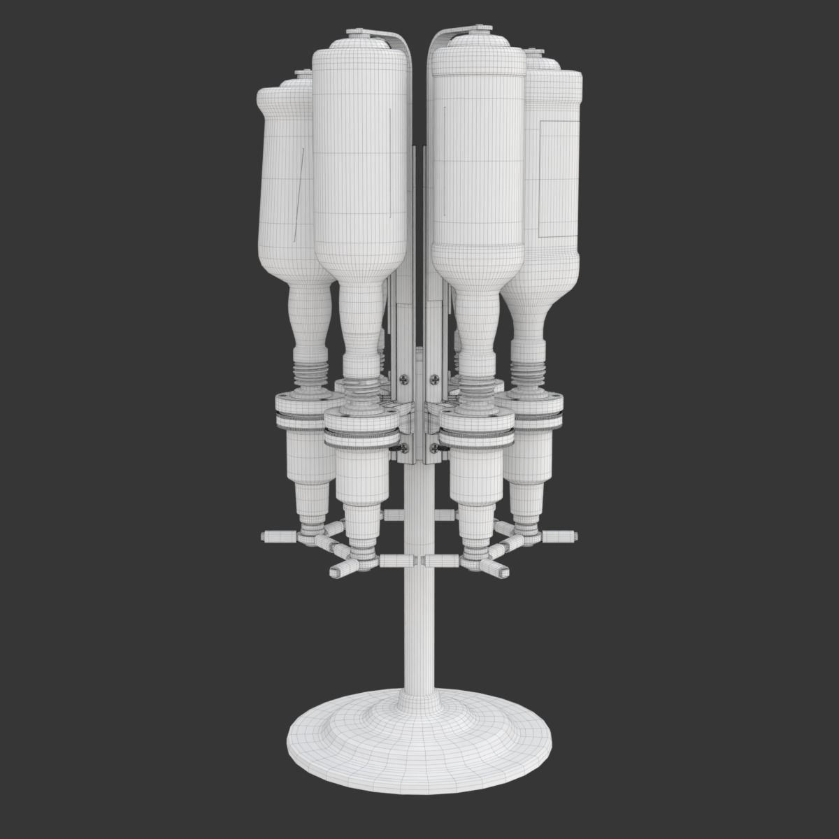 Liquor Dispenser with Bottles 3D model_36