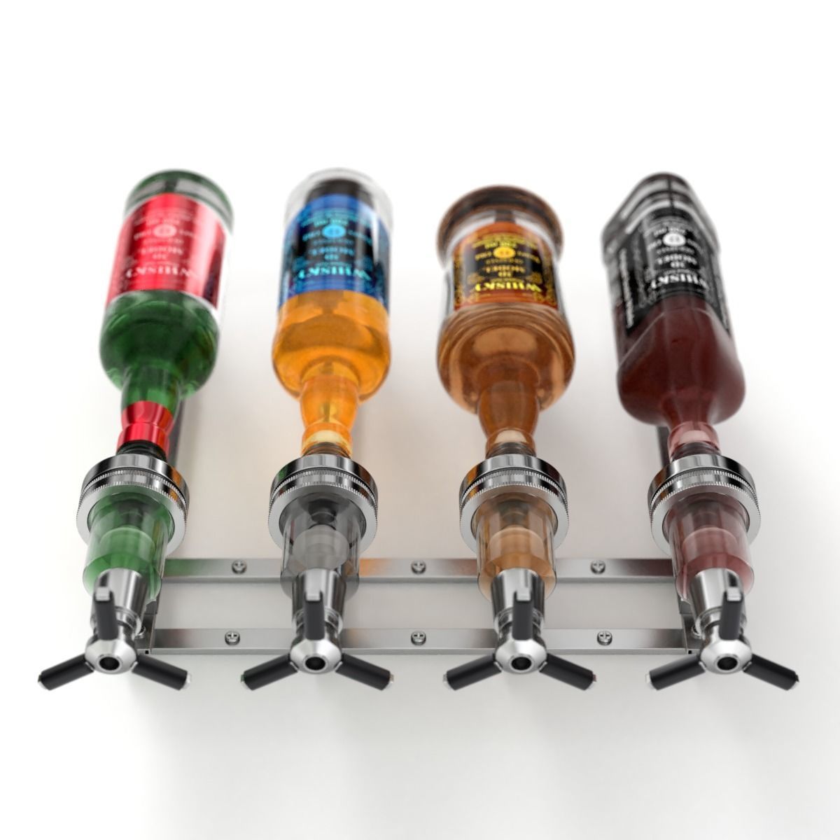 Liquor Dispenser with Bottles 3D model_16