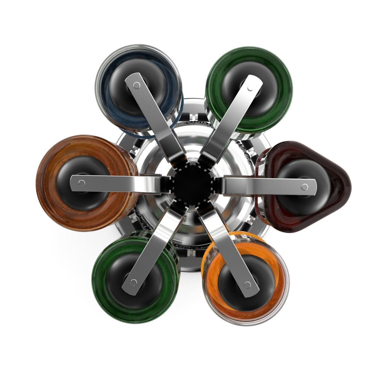 Liquor Dispenser with Bottles 3D model_10