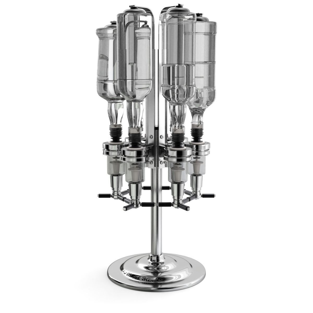 Liquor Dispenser with Bottles 3D model_14