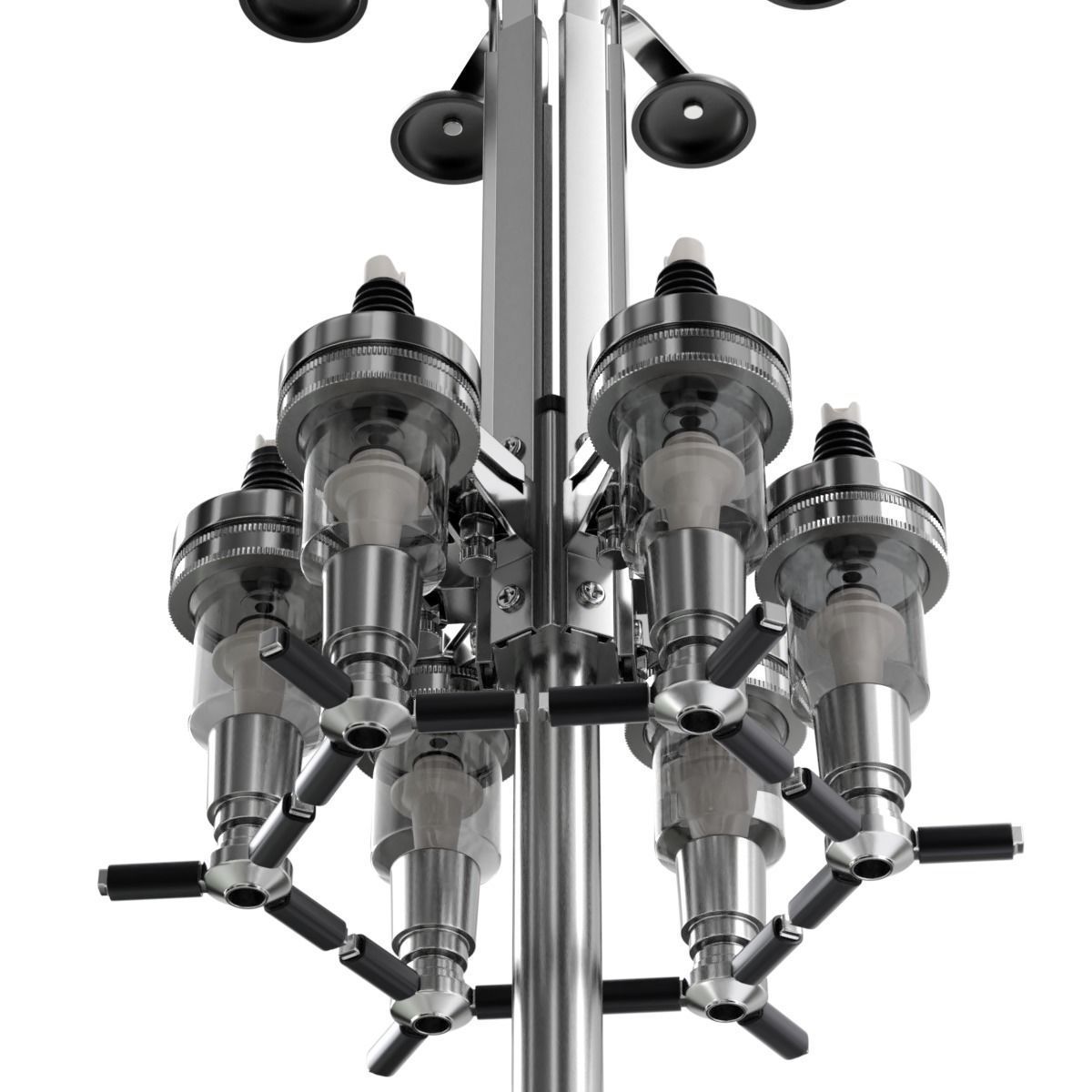 Liquor Dispenser with Bottles 3D model_8