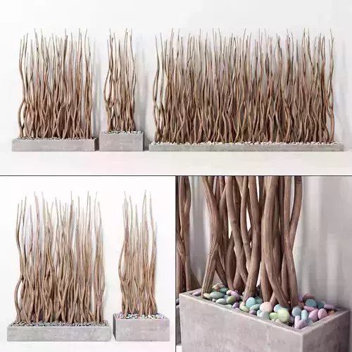 Planter rectangle concrete branch