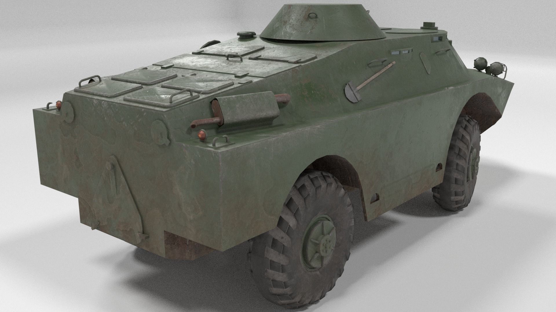 Low poly BRDM-2 russian armoured vehicle Low-poly 3D model_4