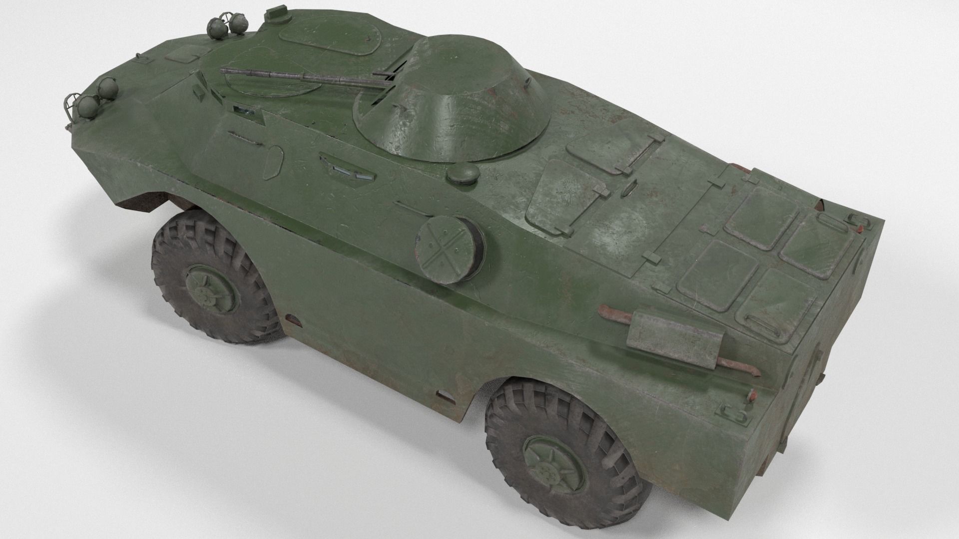 Low poly BRDM-2 russian armoured vehicle Low-poly 3D model_5