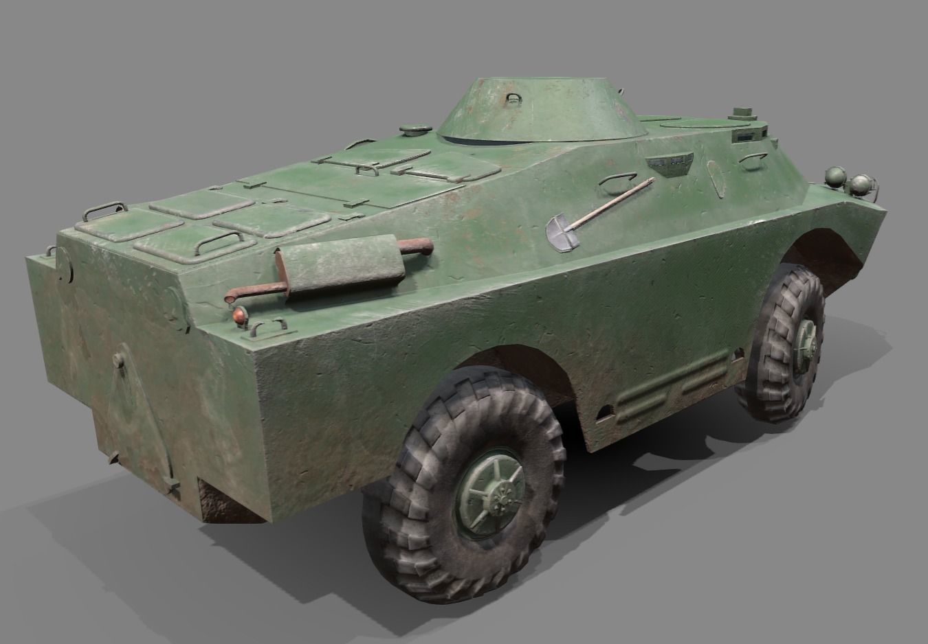 Low poly BRDM-2 russian armoured vehicle Low-poly 3D model_15