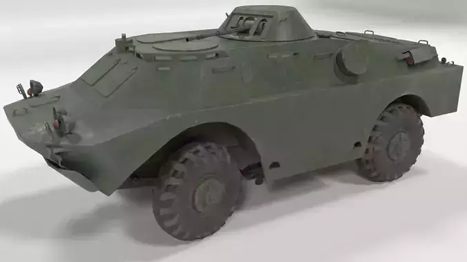 Low poly BRDM-2 russian armoured vehicle Low-poly 3D model