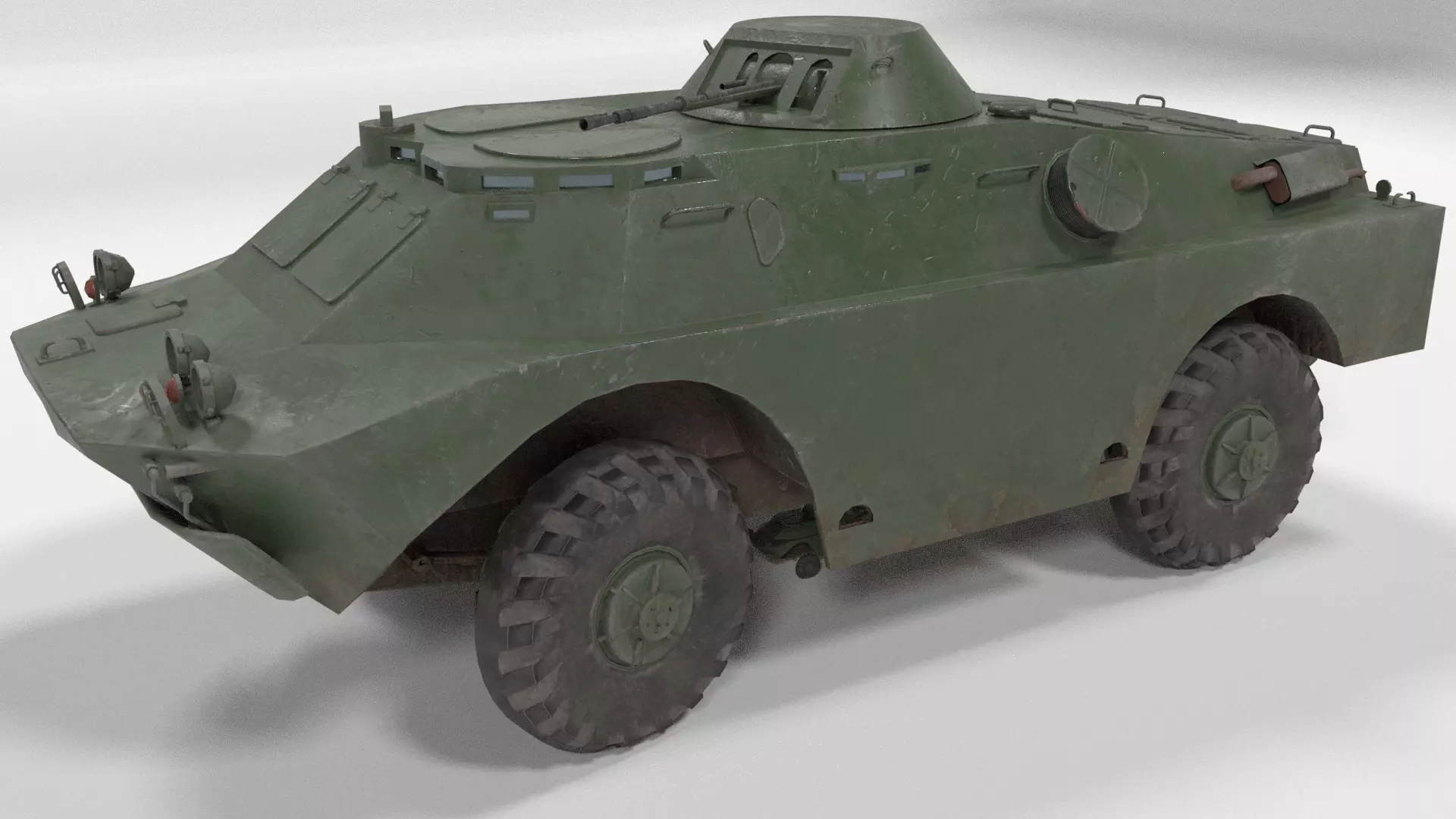 Low poly BRDM-2 russian armoured vehicle Low-poly 3D model_0