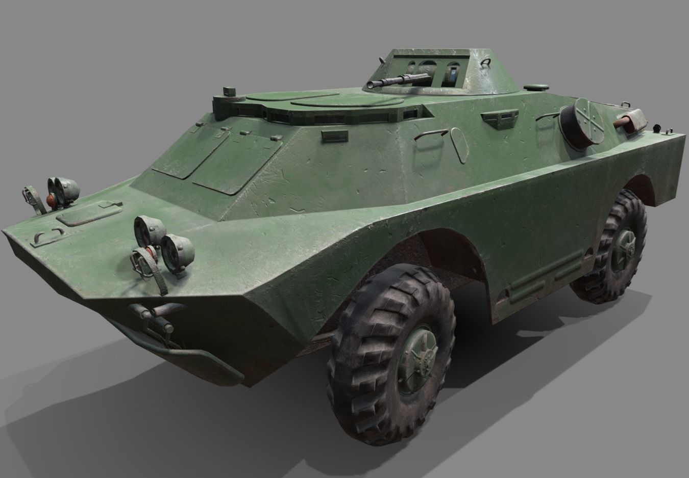 Low poly BRDM-2 russian armoured vehicle Low-poly 3D model_13