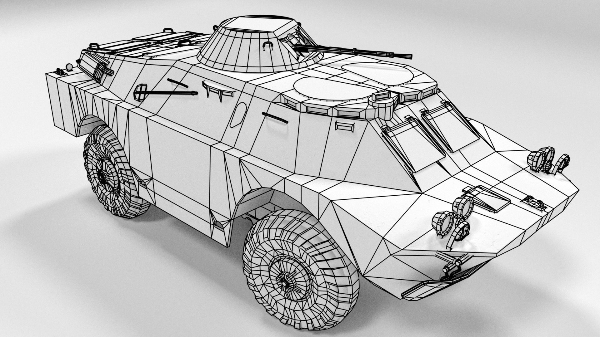 Low poly BRDM-2 russian armoured vehicle Low-poly 3D model_10