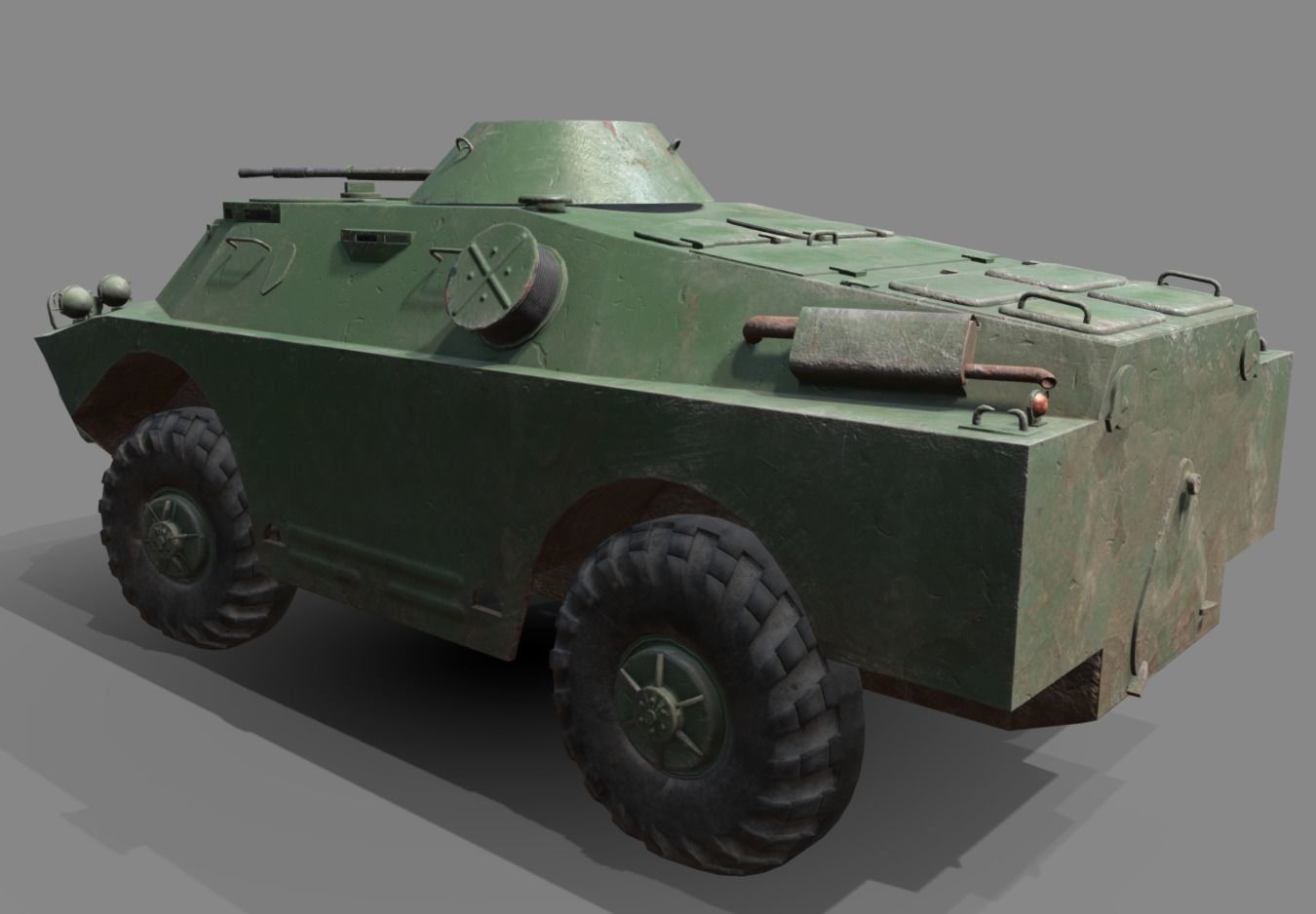 Low poly BRDM-2 russian armoured vehicle Low-poly 3D model_14
