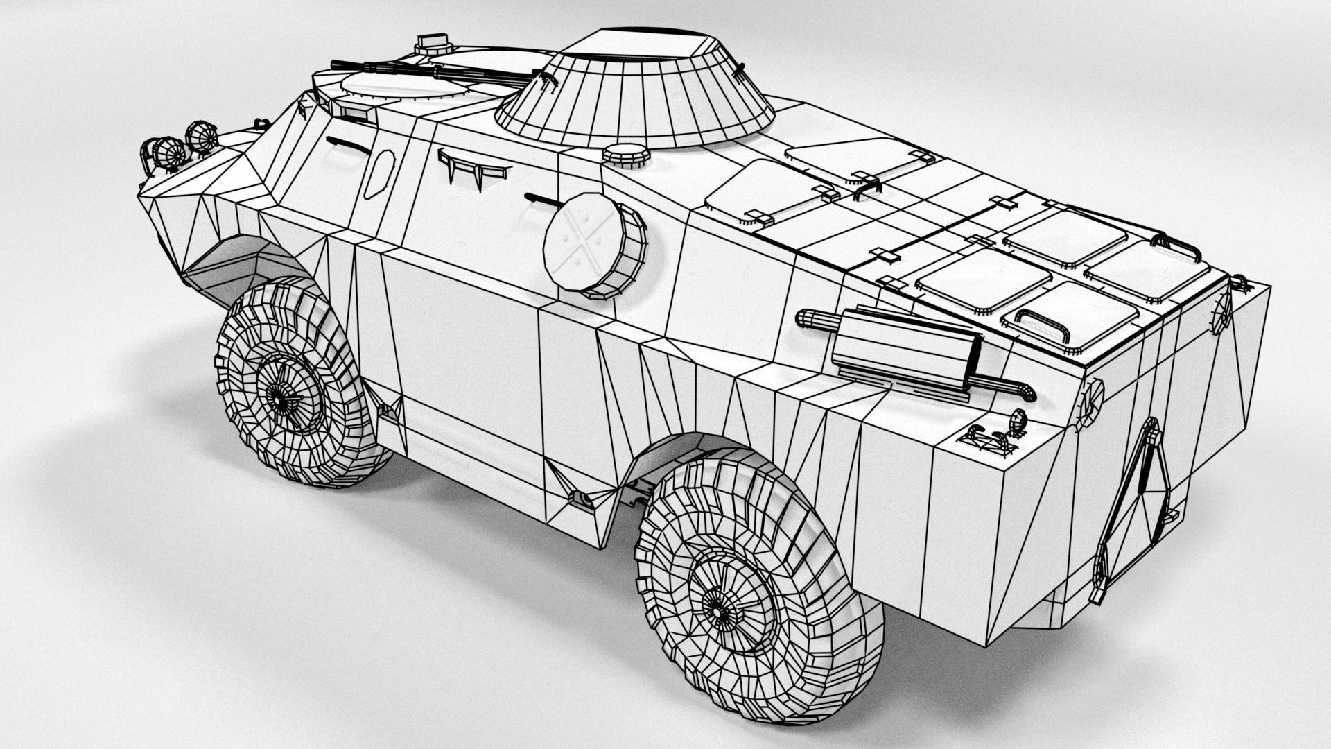 Low poly BRDM-2 russian armoured vehicle Low-poly 3D model_11