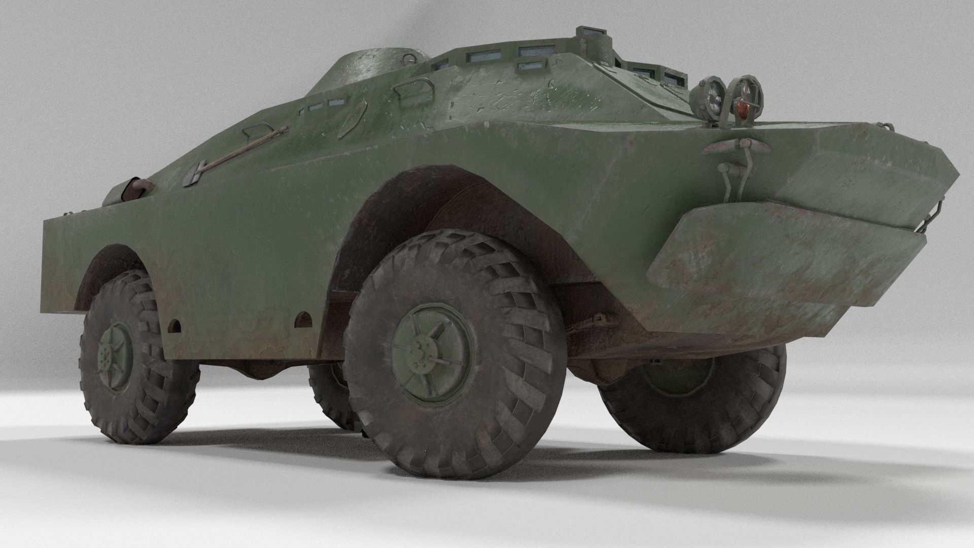 Low poly BRDM-2 russian armoured vehicle Low-poly 3D model_8