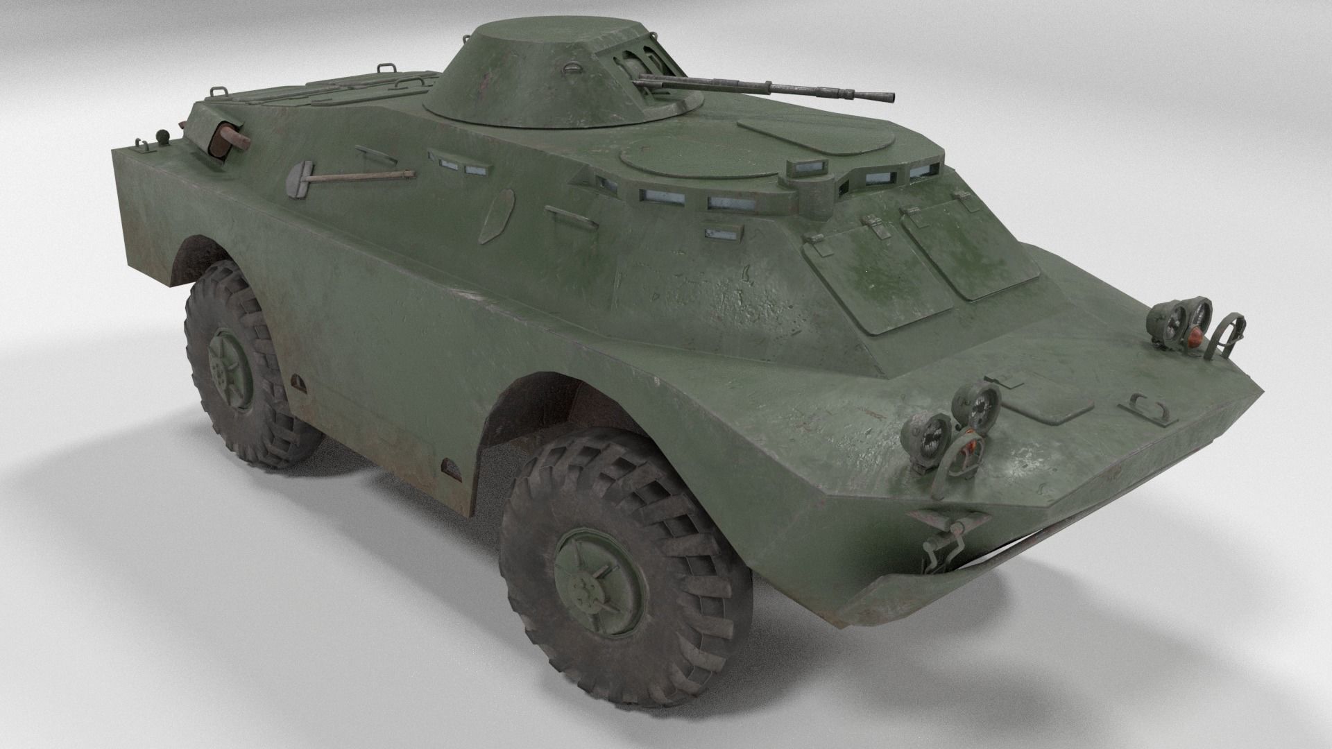 Low poly BRDM-2 russian armoured vehicle Low-poly 3D model_2