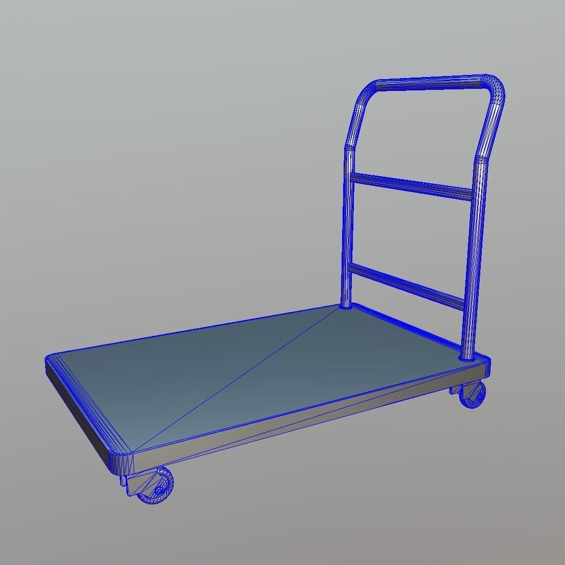 Platform Truck Low-poly 3D model_1