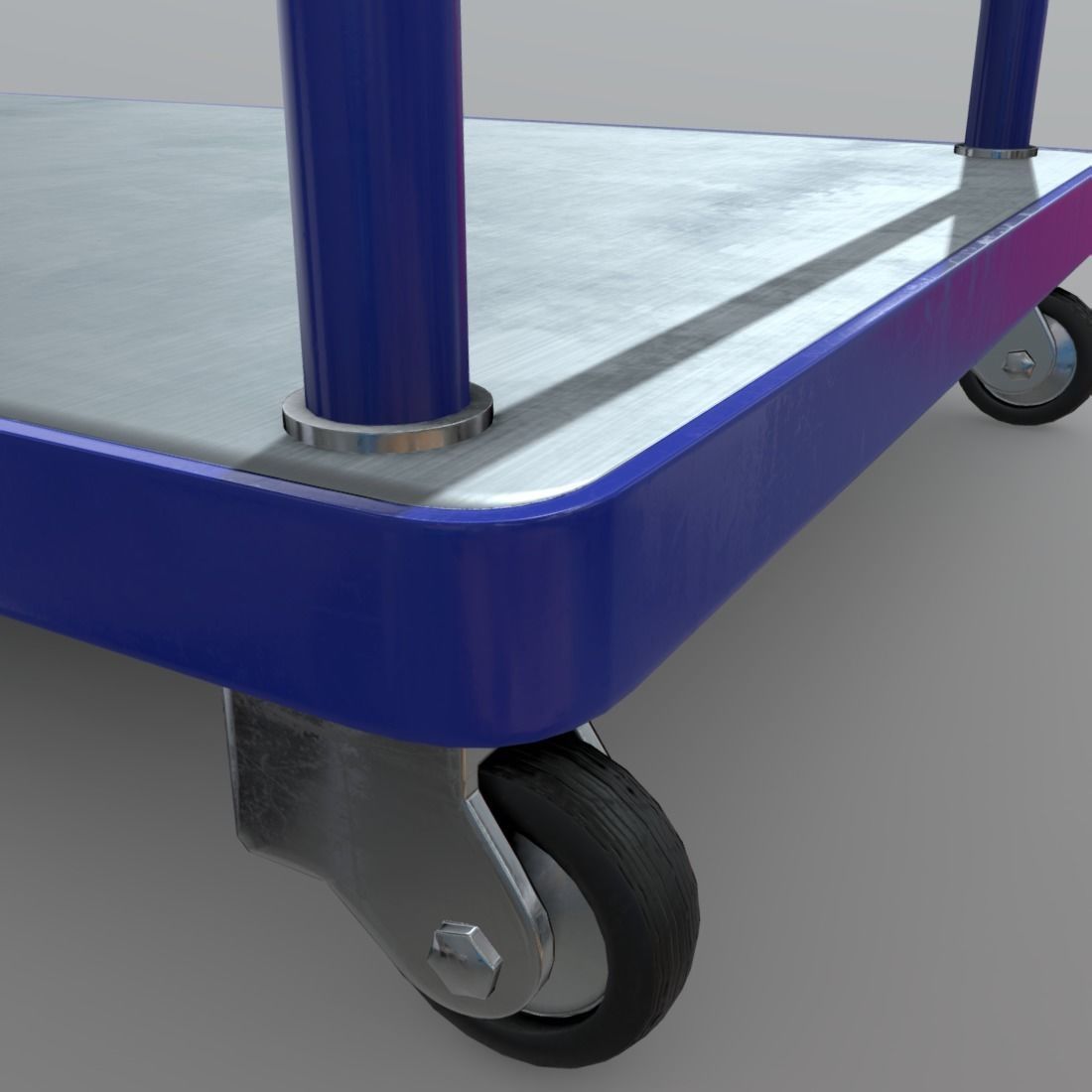 Platform Truck Low-poly 3D model_16