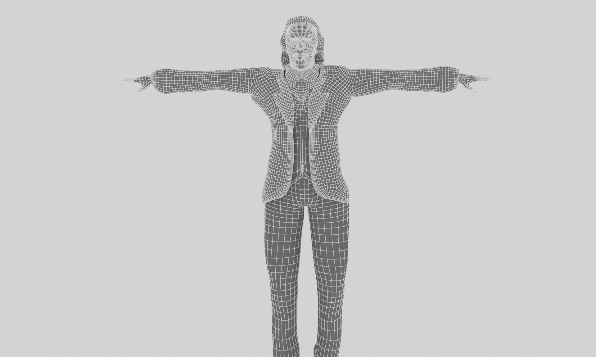 Joker in suit Low-poly 3D model_9