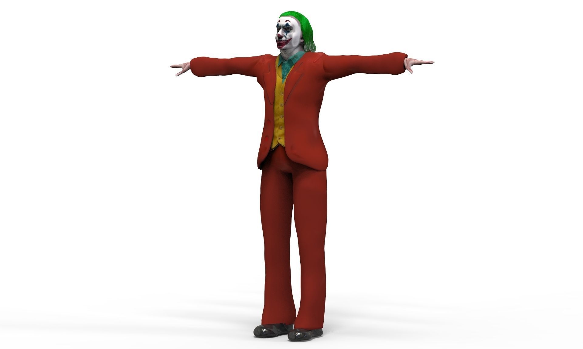 Joker in suit Low-poly 3D model_2