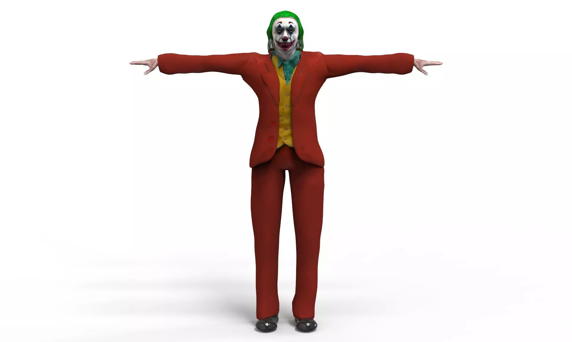 Joker in suit Low-poly 3D model_0
