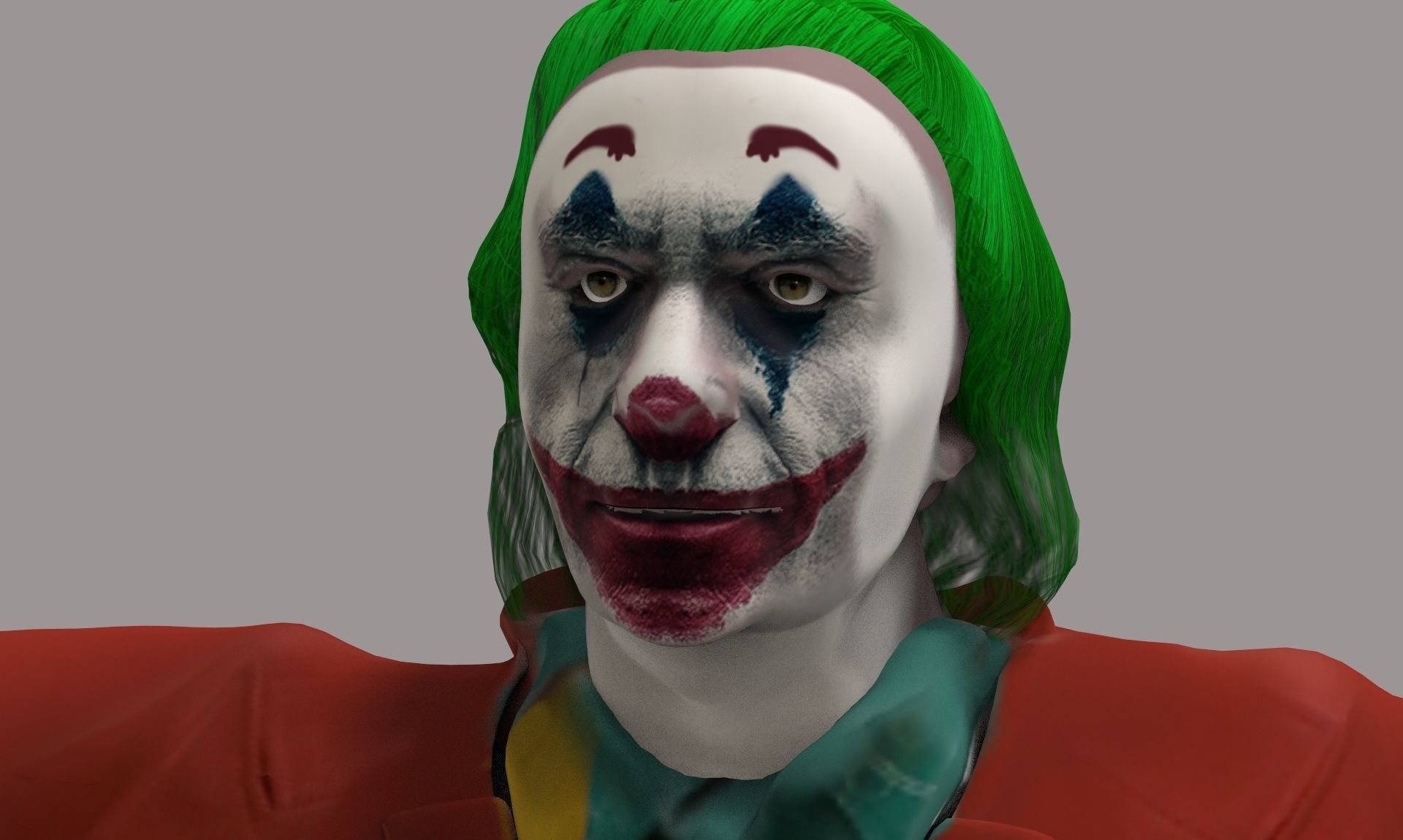 Joker in suit Low-poly 3D model_7