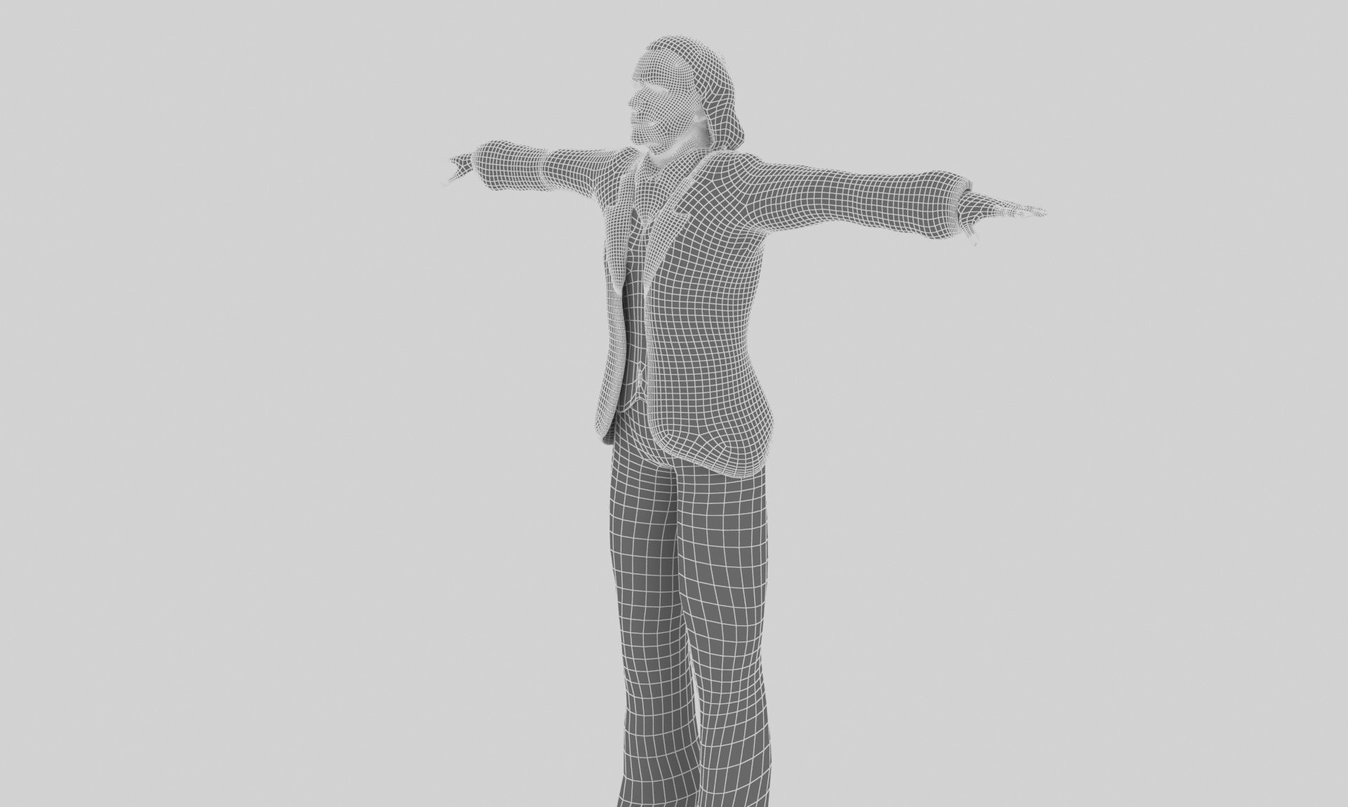 Joker in suit Low-poly 3D model_8